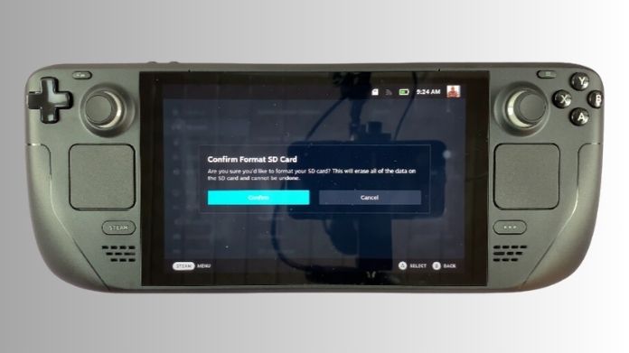 format sd card for steam deck