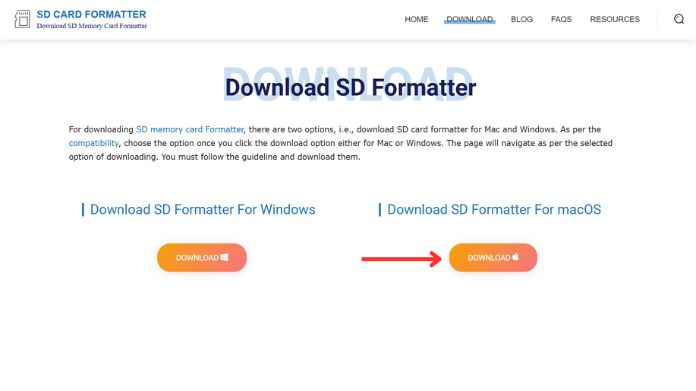 format sd card on mac