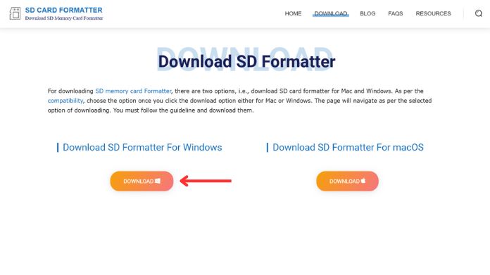 format sd card on windows