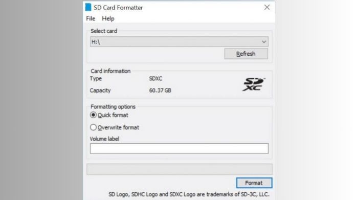 format sd card for steam deck