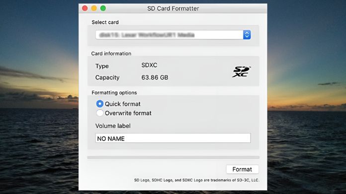 format sd card on mac