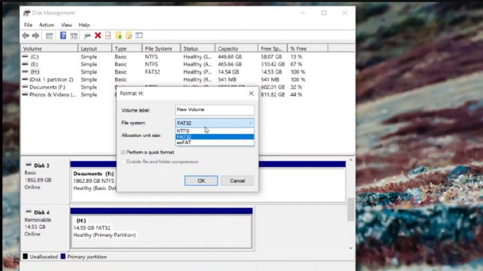 format sd card on windows